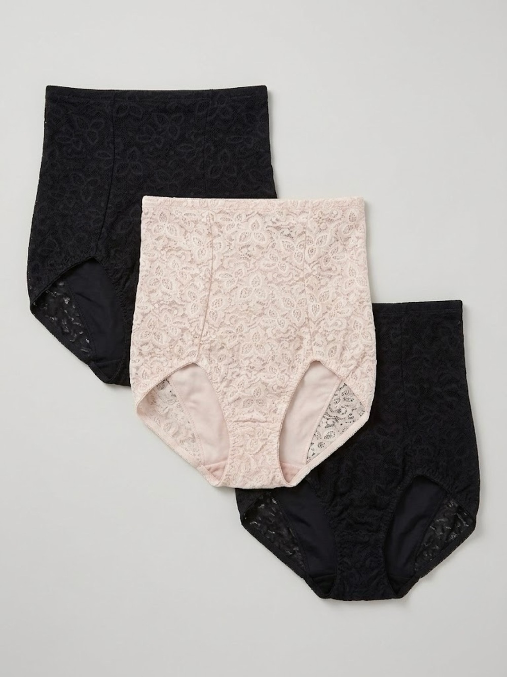 Bali | Lace ’N Smooth High-Waist Shapewear Briefs Bundle of 3 Size 2XL Like New